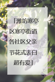 潍坊寒亭区寒亭街道各社区父亲节花式表白超有爱