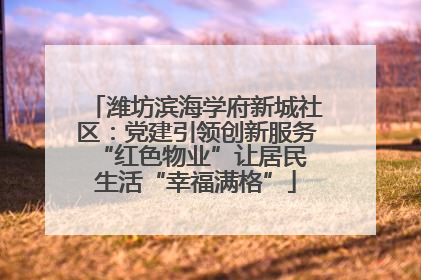 潍坊滨海学府新城社区：党建引领创新服务 “红色物业”让居民生活“幸福满格”