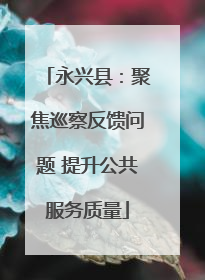 永兴县：聚焦巡察反馈问题 提升公共服务质量