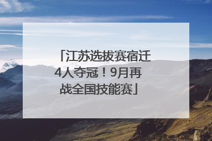 江苏选拔赛宿迁4人夺冠！9月再战全国技能赛