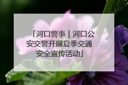 河口警事｜河口公安交警开展夏季交通安全宣传活动