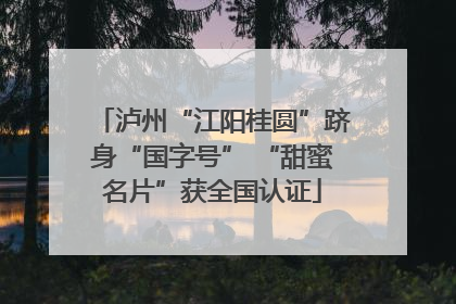 泸州“江阳桂圆”跻身“国字号” “甜蜜名片”获全国认证