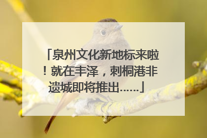 泉州文化新地标来啦！就在丰泽，刺桐港非遗城即将推出……