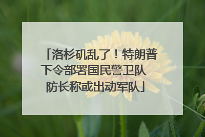 洛杉矶乱了！特朗普下令部署国民警卫队 防长称或出动军队