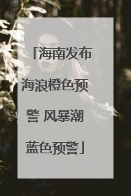 海南发布海浪橙色预警 风暴潮蓝色预警