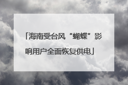 海南受台风“蝴蝶”影响用户全面恢复供电