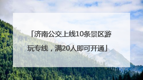 济南公交上线10条景区游玩专线，满20人即可开通