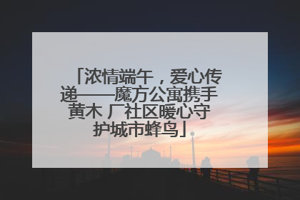 浓情端午，爱心传递——魔方公寓携手黄木 厂社区暖心守护城市蜂鸟
