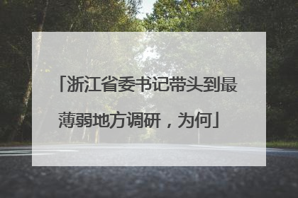 浙江省委书记带头到最薄弱地方调研，为何