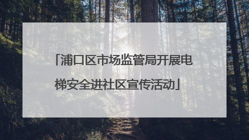 浦口区市场监管局开展电梯安全进社区宣传活动