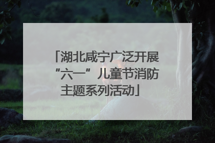 湖北咸宁广泛开展“六一”儿童节消防主题系列活动