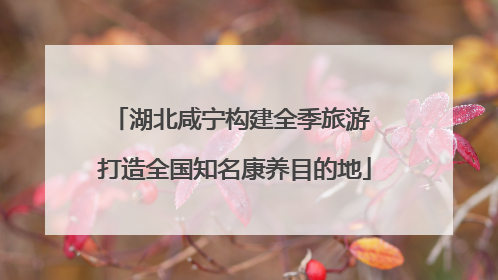 湖北咸宁构建全季旅游 打造全国知名康养目的地