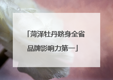 菏泽牡丹跻身全省品牌影响力第一