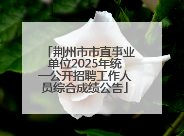 荆州市市直事业单位2025年统一公开招聘工作人员综合成绩公告