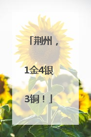 荆州，1金4银3铜！