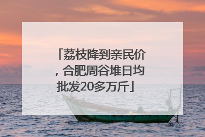 荔枝降到亲民价，合肥周谷堆日均批发20多万斤