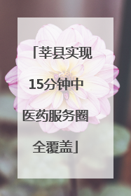 莘县实现15分钟中医药服务圈全覆盖