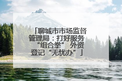 聊城市市场监督管理局：打好服务“组合拳” 外资登记“无忧办”