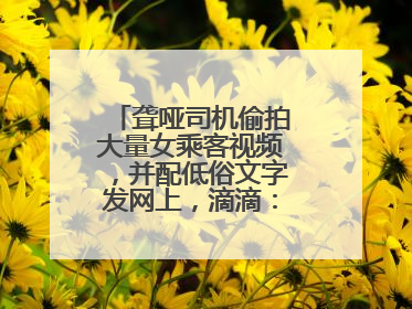 聋哑司机偷拍大量女乘客视频，并配低俗文字发网上，滴滴：将核实处理