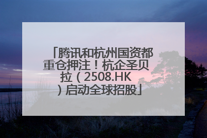 腾讯和杭州国资都重仓押注！杭企圣贝拉（2508.HK）启动全球招股
