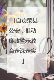 自贡荣县公安：推动廉政警示教育走深走实