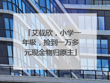 艾载欣，小学一年级，捡到一万多元现金物归原主