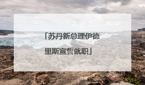 苏丹新总理伊德里斯宣誓就职