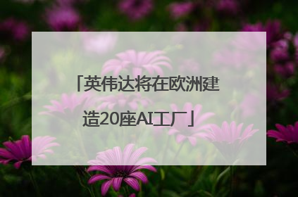 英伟达将在欧洲建造20座AI工厂