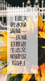 蓝天碧水绿满城——庆城县推进生态文明建设综述