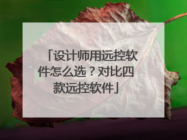 设计师用远控软件怎么选？对比四款远控软件