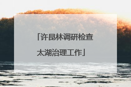 许昆林调研检查太湖治理工作
