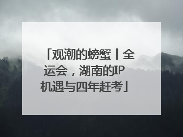 观潮的螃蟹丨全运会，湖南的IP机遇与四年赶考