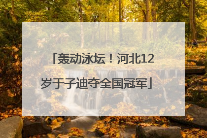 轰动泳坛！河北12岁于子迪夺全国冠军