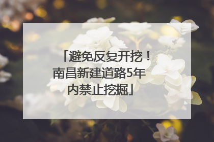 避免反复开挖！南昌新建道路5年内禁止挖掘