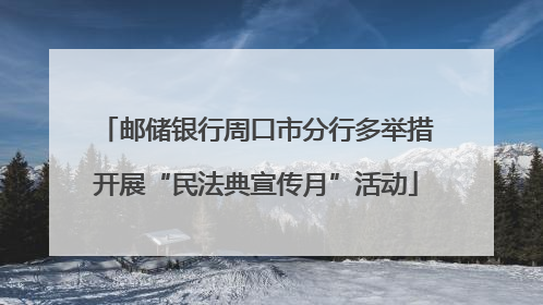 邮储银行周口市分行多举措开展“民法典宣传月”活动