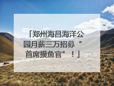 郑州海昌海洋公园月薪三万招募“首席摸鱼官”！