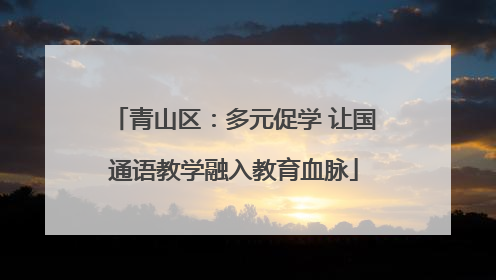青山区：多元促学 让国通语教学融入教育血脉