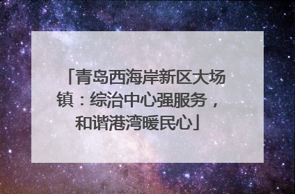 青岛西海岸新区大场镇：综治中心强服务，和谐港湾暖民心