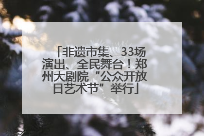 非遗市集、33场演出、全民舞台！郑州大剧院“公众开放日艺术节”举行