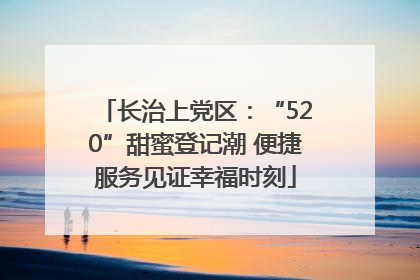 长治上党区：“520”甜蜜登记潮 便捷服务见证幸福时刻
