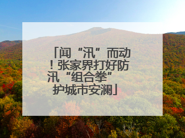 闻“汛”而动！张家界打好防汛“组合拳” 护城市安澜