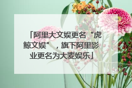阿里大文娱更名“虎鲸文娱”，旗下阿里影业更名为大麦娱乐