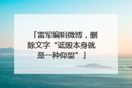 雷军编辑微博，删除文字“诋毁本身就是一种仰望”
