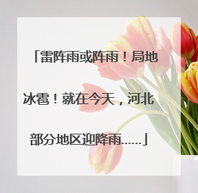 雷阵雨或阵雨！局地冰雹！就在今天，河北部分地区迎降雨……