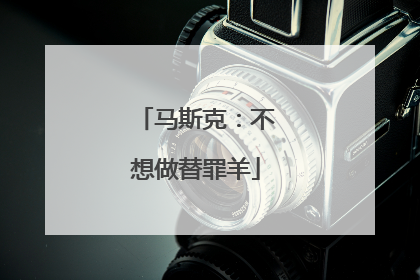 马斯克：不想做替罪羊
