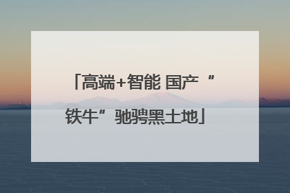 高端+智能 国产“铁牛”驰骋黑土地