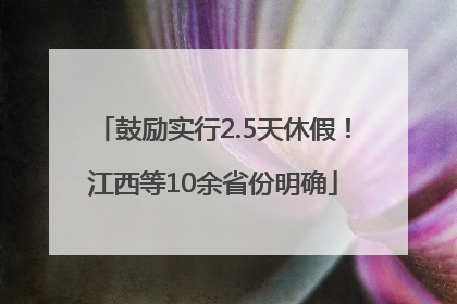 鼓励实行2.5天休假！江西等10余省份明确