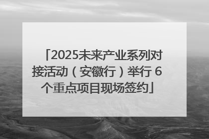 2025未来产业系列对接活动（安徽行）举行 6个重点项目现场签约