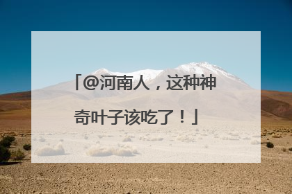 @河南人，这种神奇叶子该吃了！