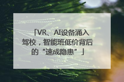 VR、AI设备涌入驾校，智能班低价背后的“速成隐患”